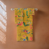 Boho peint en or couleurs vives Floral
