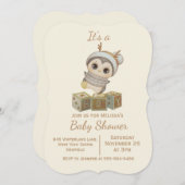 Boho Penguin Boy Baby shower Invitation (Devant / Derrière)
