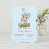 Boho Penguin Boy Baby shower Kaart (Staand voorkant)