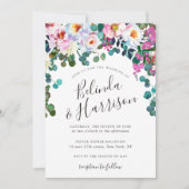 Boho Peonies & Eucalyptus Faire-part de mariage (Devant)
