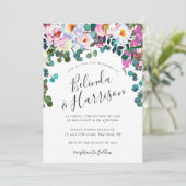 Boho Peonies & Eucalyptus Faire-part de mariage (Debout devant)