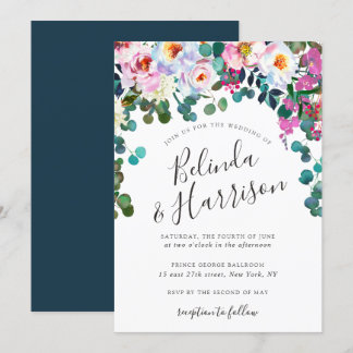 Boho Peonies & Eucalyptus Huwelijksuitnodiging Kaart