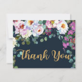 Boho Peonies Marine Floral Merci moderne (Devant)