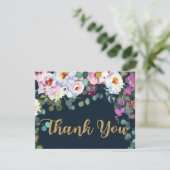 Boho Peonies Marine Floral Merci moderne (Debout devant)