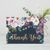 Boho Peonies Marine or Floral Merci moderne (Debout devant)