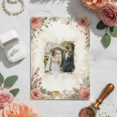 Boho Peony Rose Floral Faire-part de mariage