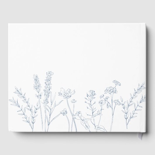 Boho Periwinkle Fleur sauvage bleu Mariage livre d (Verso)