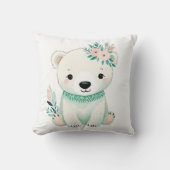 Boho personnalisé bébé Polar Ours Coussin Pastel G (Recto)