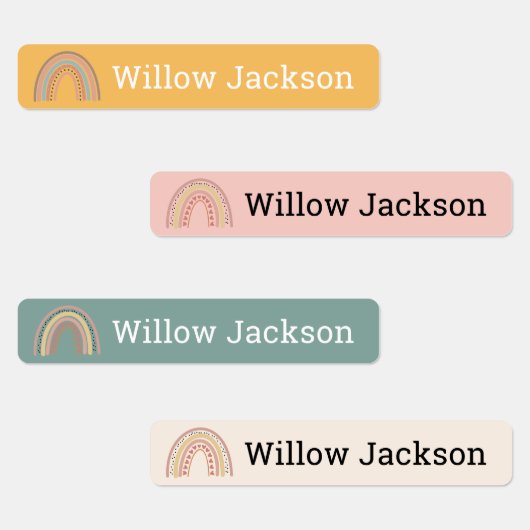 Boho personnalisé Rainbow Nom de l'école Étiquette (Groupe)