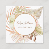 Boho perzik groen boeket visitekaartje (Voorkant)