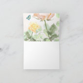 Boho perzik stoffige roze bloemige eucalyptus blad kaart (Binnen)