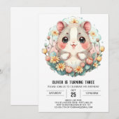 Boho Pet Party Hamster Verjaardag Kaart (Voorkant / Achterkant)