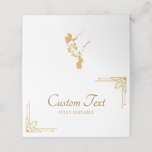 Boho Philippines Mariage philippin Cartes de Place (Extérieur déplié)