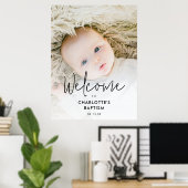 Boho Photo Affiche de bienvenue de baptême (Bureau à domicile)