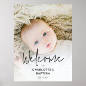 Boho Photo Affiche de bienvenue de baptême (Devant)