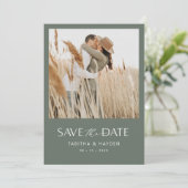Boho Photo Enregistrer La Carte Date Mariage Minim (Debout devant)
