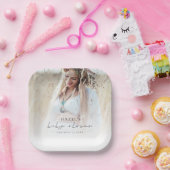 Boho Photo Overlay Script-Baby shower Papieren Bordje (Feest)