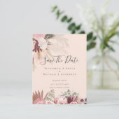 BOHO PHOTO SAVE DATES - Pampas Grass Burgundy (Staand voorkant)