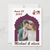 Boho Photo Save The Date | Modern Minimalist Kaart (Voorkant)