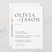 Boho Photo Wedding Invitation, Modern minimalist Kaart (Voorkant / Achterkant)