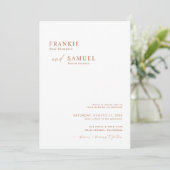 Boho Photo Wedding Invite, Modern minimalist Kaart (Staand voorkant)