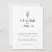 Boho Photo Wedding Invite | Modern minimalist Kaart (Voorkant)