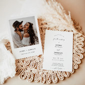 Boho Photo Wedding Invite, Modern minimalist Uitno Kaart