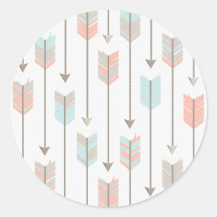 Boho pijlen patroon ronde sticker