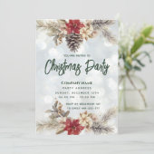 Boho Pine kegel tak Kerstmis feest corporate Kaart (Staand voorkant)