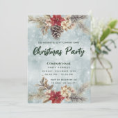 Boho Pine kegel tak Kerstmis feest corporate Kaart (Staand voorkant)