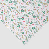 Boho Pine Needle Leaf Berries kerstpatroon Tissuepapier (Detail)