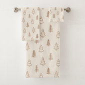Boho Pine Trees Modern Winter Forest Neutral Beige (En situation)