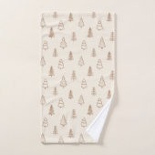 Boho Pine Trees Modern Winter Forest Neutral Beige (Serviette à main)