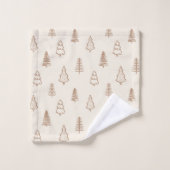 Boho Pine Trees Modern Winter Forest Neutral Beige (Gant de toilette)