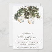 Boho pine waterverf Kerstballen Vakantie Kaart (Voorkant)