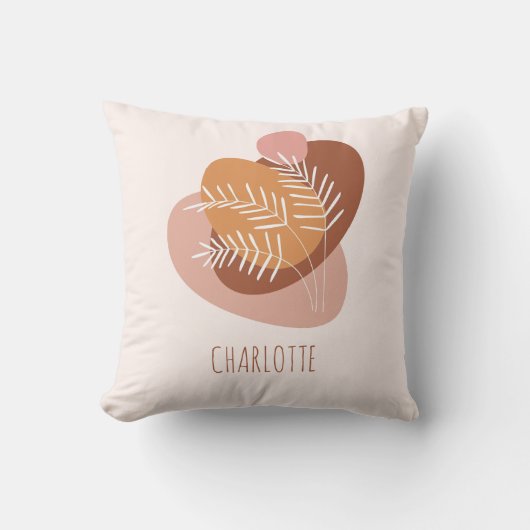 Boho Pink Aangepaste naam Soft Baby Girl Nursery K Kussen (Voorkant)