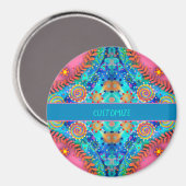 Boho Pink Abstracte gepersonaliseerde inspirativit Magneet (Voorkant / Achterkant)