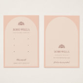 Boho Pink Arch Oorbel Display Kaart met Logo (Voorkant /achterkant)