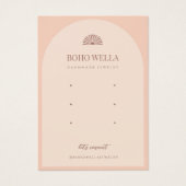 Boho Pink Arch Oorbel Display Kaart met Logo (Voorkant)