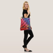 Boho Pink Blue Abstract Modern Art Batik Tie Dye Draagtas (Op model)