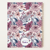 Boho Pink Bourgogne Floral et Botanique Bleue (Dos)