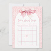 Boho Pink Bow Baby Girl Douche Bingo Carte de jeu (Devant)