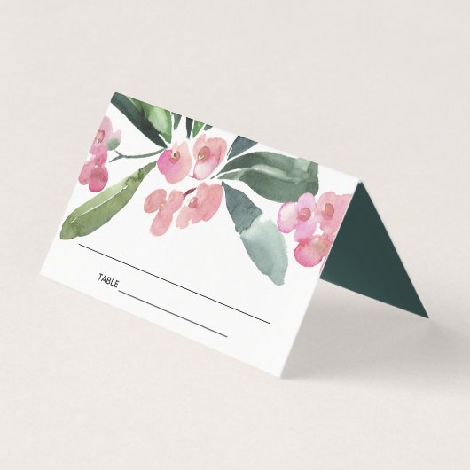 BOHO PINK CHRIST THORN BLOOM MARIAGE CARTE DE PLAC (Front)