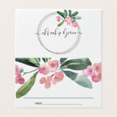BOHO PINK CHRIST THORN BLOOM MARIAGE CARTE DE PLAC (Outside Unfolded)