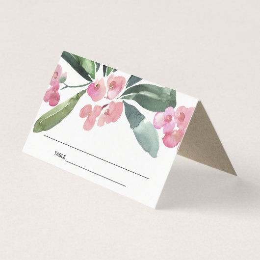 BOHO PINK CHRIST THORN BLOOM MARIAGE CARTE DE PLAC (Front)