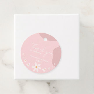 Boho Pink Daisy Baby shower Party Bedankjes Labels