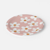 Boho Pink Daisy Birthday Papieren Bordje (Gekanteld)