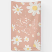 Boho Pink Daisy Flower Baby shower Banner (Verticaal)