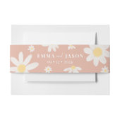 Boho Pink Daisy Flower Invitation Belly Band Uitnodigingen Wikkel (Voorkant Voorbeeld)