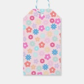 Boho Pink Daisy Flowers Patroon Cadeaulabel (Achterkant)